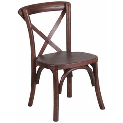Flash Furniture Chair,Kids,Mahogany,Cross Back XU-X-MAH-KID-GG