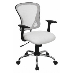 Flash Furniture Mid-Back Task Chair,White H-8369F-WHT-GG