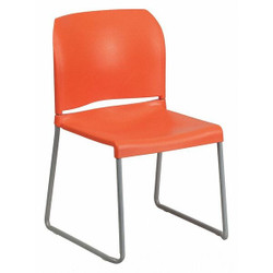 Flash Furniture Sled Stack Chair,Plastic,Full Back,OR RUT-238A-OR-GG