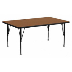 Flash Furniture Activity Table,Rectangle,Oak,30"x72" XU-A3072-REC-OAK-H-P-GG