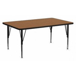 Flash Furniture Activity Table,Rectangle,Oak,30"x72" XU-A3072-REC-OAK-T-P-GG