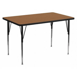 Flash Furniture Activity Table,Rectangle,Oak,36"x72" XU-A3672-REC-OAK-T-A-GG