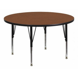 Flash Furniture Activity Table,Round,Oak,48" XU-A48-RND-OAK-H-P-GG