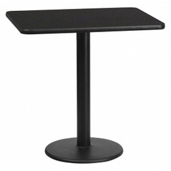 Flash Furniture Blk Laminate Table Top,Rnd Base,24"x30" XU-BLKTB-2430-TR18-GG