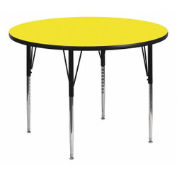 Flash Furniture Activity Table,Round,Yellow,48" XU-A48-RND-YEL-H-A-GG