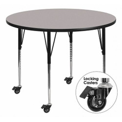 Actvity Table,Round,Gray,Lckng Cstrs,42"