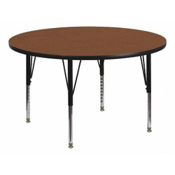 Flash Furniture Activity Table,Round,Oak,42" XU-A42-RND-OAK-H-P-GG