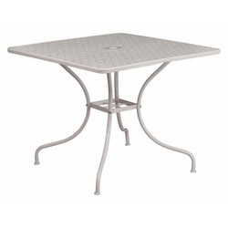 Flash Furniture Light Gray Patio Table,35.5SQ CO-6-SIL-GG