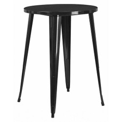 Flash Furniture Black Metal Bar Table,30RD CH-51090-40-BK-GG