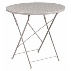Flash Furniture Gray Folding Patio Table,30RD CO-4-SIL-GG