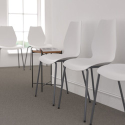 Flash Furniture White Plastic Stack Chair,PK5 5-RUT-288-WHITE-GG