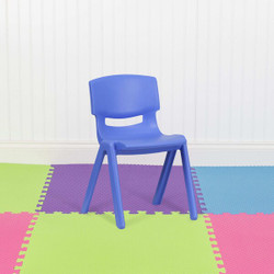Flash Furniture Blue Plastic Stackable School Chair,PK5 5-YU-YCX-004-BLUE-GG