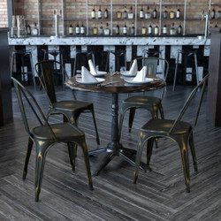Flash Furniture Distressed Copper Metal Indoor-Outd,PK4 4-ET-3534-COP-GG