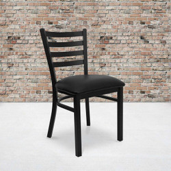 Flash Furniture Black Ladder Chair-Black Seat,PK2 2-XU-DG694BLAD-BLKV-GG