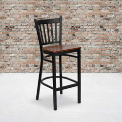 Flash Furniture Black Vert Stool-Cherry Seat,PK2 2-XU-DG-6R6B-VRT-BAR-CHYW-GG