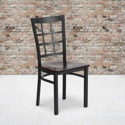 Flash Furniture Black Window Chair-Wal Seat,PK2 2-XU-DG6Q3BWIN-WALW-GG