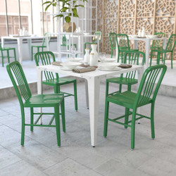 Flash Furniture Green Metal Indoor-Outdoor Chair,PK2 2-CH-61200-18-GN-GG