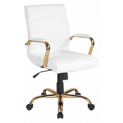 Flash Furniture Office Chair,40 3/4 in H,Gold GO-2286M-WH-GLD-GG