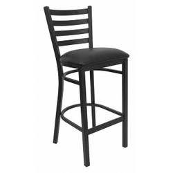 Flash Furniture Restaurant Stool,Ladder Back,Blk Seat XU-DG697BLAD-BAR-BLKV-GG