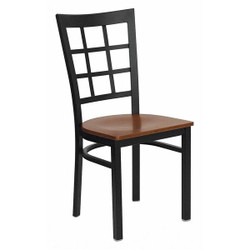 Flash Furniture Restaurant Chair,Window Back,Cherry Seat XU-DG6Q3BWIN-CHYW-GG