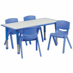Activity Table Set,Rectnglr,Blue,23"x47"