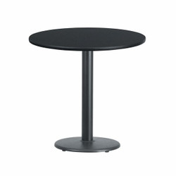Flash Furniture Black Laminate Table Top,Round Base,30" XU-RD-30-BLKTB-TR18-GG