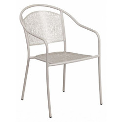 Flash Furniture Gray Patio Chair-Round Back CO-3-SIL-GG