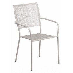 Flash Furniture Gray Patio Chair-Square Back CO-2-SIL-GG