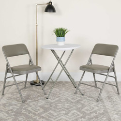 Flash Furniture Gray Vinyl Folding Chair,PK2 2-HA-MC309AV-GY-GG