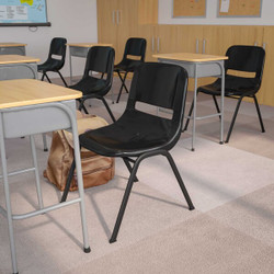 Flash Furniture Black Plastic Stack Chair,PK5 5-RUT-EO1-BK-GG