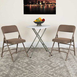 Flash Furniture Beige Fabric Folding Chair,PK2 2-HA-MC309AF-BGE-GG