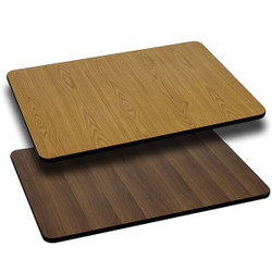 Flash Furniture Natural/Walnut Reversible Top, 24" x 42" XU-WNT-2442-GG