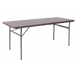 Flash Furniture Plastc Folding Table,30"Wx72"L,Brown DAD-LF-183Z-GG