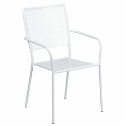 Flash Furniture White Patio Chair-Square Back CO-2-WH-GG