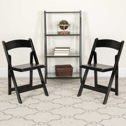 Flash Furniture HERCULES Series Black Wood Folding,PK2 2-XF-2902-BK-WOOD-GG