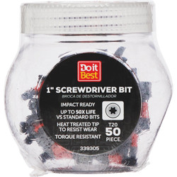 Do it Best 1 In. T20 Torx Impact Ready Screwdriver Bit (50-Pack) QJDIB-SCB-002