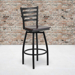 Flash Furniture Black Ladder Stool-Wal Seat,PK2 2-XU-6F8B-LADSWVL-WALW-GG