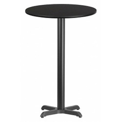 Flash Furniture Black Laminate Table Top,X-Base,Rnd,24" XU-RD-24-BLKTB-T2222B-GG
