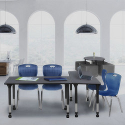 Regency Kee 60" x 30" Height Adjust Mobile Table MT6030GYAPCBK40NV