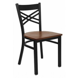 Flash Furniture Restaurant Chair,X Back,Cherry Seat XU-6FOBXBK-CHYW-GG
