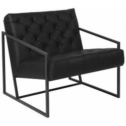 Flash Furniture Chair,Tufted Lounge,Black Leather ZB-8522-BK-GG