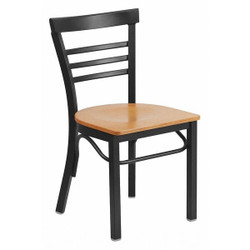 Flash Furniture Restaurant Chair,Ladder Back,Nat Seat XU-DG6Q6B1LAD-NATW-GG