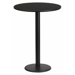 Flash Furniture Black Laminate Table Top,Round Base,24" XU-RD-24-BLKTB-TR18B-GG