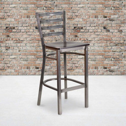 Flash Furniture Clear Ladder Stool-Wal Seat,PK2 2-XU-DG697BLAD-CLR-BAR-WALW-GG