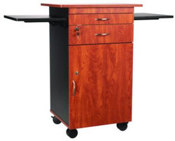 Oklahoma Sound® Multimedia Presentation Cart, 25 x 19 x 38, Cherry/Black MMC