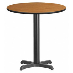 Flash Furniture Natural Lam Table Top,Rnd w/X-Base,24" XU-RD-24-NATTB-T2222-GG