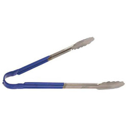 Crestware Tong,Blue,12 in. L,Stainless Steel CG12BL