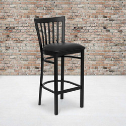 Flash Furniture Black School Stool-Black Seat,PK2 2-XU-DG6R8BSCH-BAR-BLKV-GG