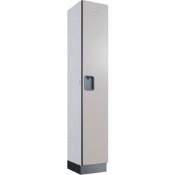 Global Industrial 1-Tier 1 Door Wood Locker 12""W x 15""D x 76""H Gray Unassembl