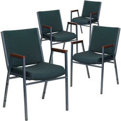 Flash Furniture Green Fabric Stack Armchair,PK4 4-XU-60154-GN-GG